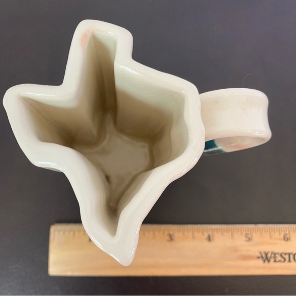 Texas State Shaped Coffee Cup Mug Drip Glaze Pottery 4.5" Vintage 6oz Wilder ‘96 - Picture 10 of 11